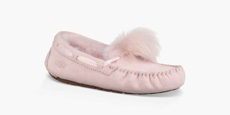 Dakota water resistant genuine shearling pompom slipper cheap